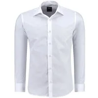 J'S FASHION Businesshemd JS12105 Slim Fit Langarm Herren Hemd mit farblich abgesetzten Elementen, Langarm Kentkragen Uni