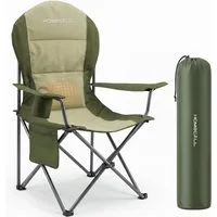 HOMECALL Campingstuhl Hochlehner 110cm mit Lendenwirbelstütze Klappstuhl Angelstuhl Faltbar (Bis 150kg, gepolstert, faltbar, stabil, 1 St), für Camp Garten Balkon
