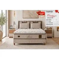 BAMBI YATAK Boxspringbett mit Bettkasten, Bambi Magnasand, Bett mit Matratze & Stauraum H3 (Schlafzimmerbett, Matratze mit Topper, 90x200 cm Boxbett, Polsterbett), Taschenfederkern, Matratzenhöhe: 33 cm, Optionale Nachttisch