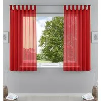 Gardinenbox Gardine (2 St), Schlaufen, transparent, Voile, Transparent Vorhang Set Voile Bleibandabschluss 61000CN