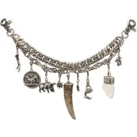 Alpenflüstern Kette mit Anhänger Trachten-Charivari Ludwig (antik-silber-farben), - Hochwertiger Herren-Trachtenschmuck mit Trophäen-Anhängern für die L