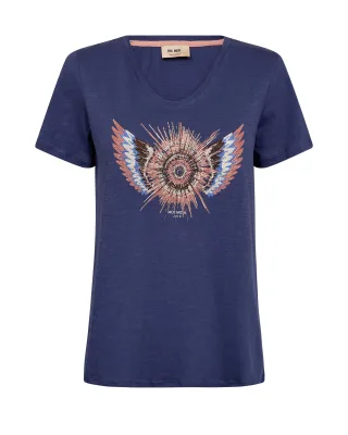 MOS MOSH - MMRomi Gethi O-SS Glam Tee crown blue - Gr. - M