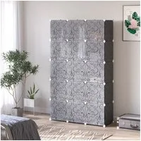 HOMCOM Kommode DIY Würfelregal, Schuhregal, Aufbewahrungsregal für Bücher Spielzeug (Aufbewahrungsschrank, 1 St., Kleiderschrank), Schwarz+Weiß 111 x 47 x 183 cm