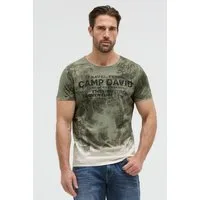 CAMP DAVID Rundhalsshirt mit offener Kante am Ausschnitt
