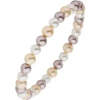 JOBO Armband Muschelkern-Perlen 6 mm, multicolor 17 cm