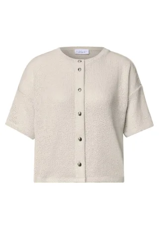 Street One - Kurzarm-Strickjacke beige - Gr. - 36