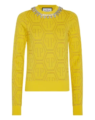 Rundhalspullover Monogram