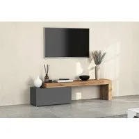 OTTO home Lowboard Lowboard Chronos TV-Board, TV-Schrank (Spar-Set, 1 St., Breite verstellbar von 180 bis 260 cm), Breite 220 cm TV-Board,Lowboard,1 Klappe und ein L-Förmiger Aufsatz