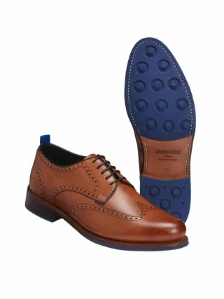 Gordon & Bros Herren Goodyear-Budapester Blau Obermaterial: Kalbleder