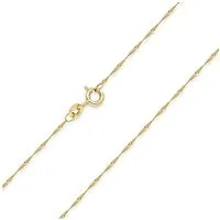 Materia Goldkette Damen Mädchen Gold Singapurkette gedreht K87, 585 Gelbgold, diamantiert