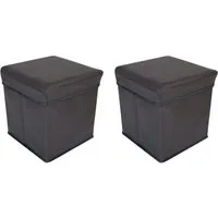 TLW direkt Gartenbank 2x Faltbarer Sitzwürfel Aufbewahrungsbox Sitzhocker Sitzbank Truhe Fuß