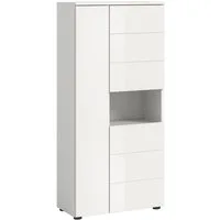 xonox.home Hochschrank Weiß Hochglanz Melamin Modern 60x133x34 cm