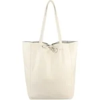ITALYSHOP24 Schultertasche Made in Italy Damen Premium Leder SHOPPER Tasche HOBO Umhängetasche, Echtleder Business Bag leicht groß klassisch sicher geräumig Beutel