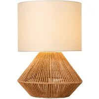 OTTO home Tischleuchte Sillias, ohne Leuchtmittel, Tischlampe mit Sisal Schnur, Leinenschirm / Stoff - beige, 42 cm hoch
