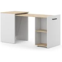 Vicco Schreibtisch Adam, Greige/Artisan-Eiche, 60 x 50.4 cm ausziehbar (1-St)