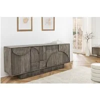 riess-ambiente Sideboard ART DECO 170cm grau smoked (Einzelartikel, 1 St), Massivholz · Kommode · 6 Fächer · 3D-Front · Wohnzimmer · Design