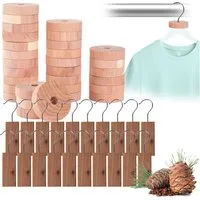 Casativo Kleiderbügel Zedernholz-Set (50-tlg): Natürlicher Mottenschutz für Schrank & Küche, (50-tlg), Hält Motten vom Kleiderschrank fern