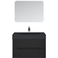 doporro Badmöbel-Set Badschrank Waschtisch 2 Schubladen mit Softclose Funktion aus MDF Yoga, MDF-Platten, Soft-close Funktion