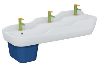 VitrA Sento Kids Reihenwaschtisch 125 cm mit Überlaufloch Weiß Hochglanz,7352B003-1742 7352B003-1742