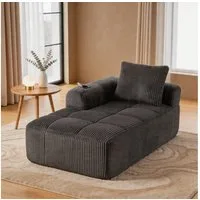 MODFU Sofa Cord-Kompaktsofa, mit Sofa, Rückenkissen, integrierter Getränkehalter & seitlicher Aufbewahrungstasche