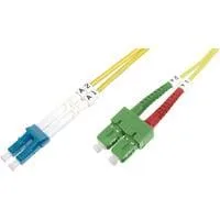 LWL Patchkabel, Duplex, LC (APC) > LC (PC) Stecker, Singlemode OS2 gelb, 1 Meter