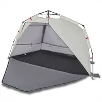 vidaXL Strandmuschel Strandzelt 3 Personen Grau Quick Release Wasserdicht, (1 tlg)