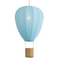 Qazqa Pendelleuchte Airballoon, ohne Leuchtmittel, Warmweiß, QAZQA Hängeleuchte, e27, Blau, Textil, Für Kinder