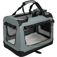 Petigi Tiertransporttasche Transportbox Faltbar Box Hund Transporttasche Katze Dunkelgrau S-XXXXL