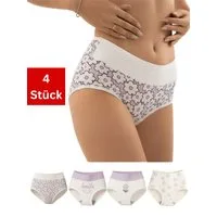 Elegant Love Taillenslip Unterwäsche für Damen – Bequeme Baumwoll-Unterhosen mit Blumenmuster (Set, 4-St., 4er-Pack) Elegante Pantys, hoher Bund, bauchbedeckend – ideal für jeden Tag