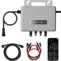 SUNNIVA Wechselrichter EcoFlow Stream Mikro-Wechselrichter 800 W –für Balkonkraftwerk, (Plug-&-Play mit 2× MPPT, IP67, WLAN & Bluetooth, inkl. 5 m Anschlusskabel + 4× 1 m Solar-Verlängerungskabel)
