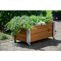 dobar Hochbeet Rollfi, FSC®-zertifiziertes Kiefernholz, wetterfest lasiert, mit Rollen