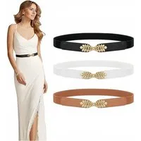 Zaewry Taillengürtel 3 Stücke Elastischer Taillengürtel für Damen Vintage Breiter Gürtel für Kleid