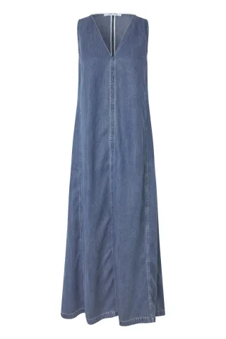 samsøe & samsøe - Weit geschnittenes Maxikleid blau - Gr. - M