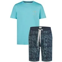 Phil & Co. Shorty Easy Sleep (Set, 2 tlg., 2-teilig) Herren Pyjama kurz Shorty Baumwolle Kurzarm Eingriffstaschen