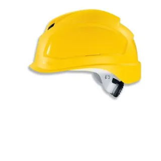 uvex pheos B-S-WR Schutzhelm mit Lüftung- mit Drehradsystem - gekürztem Schirm  gelb 52 cm - 61 cm - 9772131