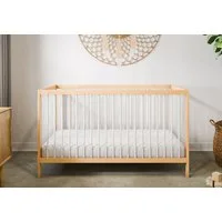 Kids Collective Kinderbett Babybett Gitterbett 60x120 und 70x140 cm herausnehmbare Sprossen (mit Lattenrost und herausnehmbaren Sprossen ab Geburt bis zum 3. LJ), 70x140 cm in natur mix weiß