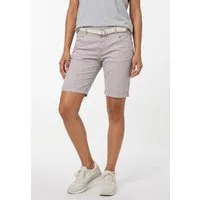 SUBLEVEL Bermudas Damen Shorts mit Gürtel Stretchshorts, schmaler Flechtgürtel