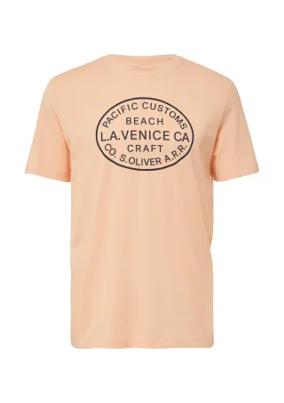s.Oliver Red Label - T-Shirt mit Crew Neck und Frontprint orange - Gr. - 3XL
