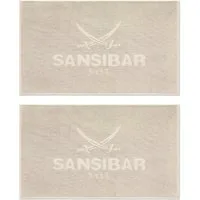 Sansibar Sylt Badematte 2er Set Sansibar Badvorleger, 50x80 cm, Hochtiefprägung, Rückseite hat keine rutschhemmende Beschichtung, hautfreundlich, pflegeleicht, fußbodenheizungsgeeignet, strapazierfähig, schwere Qualität, beste Saugfähigkeit, Baumwoll