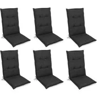 Gardissimo Hochlehnerauflage Premium anthr. 6 er Set Gartenstuhl Auflagen Kissen Polster Hochlehner, (Spar-Set, 6 St., 6 Auflagen), für Hochlehner-Stühle UV-beständig inkl. Bindebänder und Haltebänder