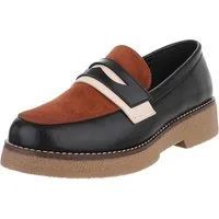 Ital-Design Elegante Damenkomfort-Schuhe mit Riemen für alle Anlässe Slipper (90169319) Blockabsatz Mokassins in Schwarz