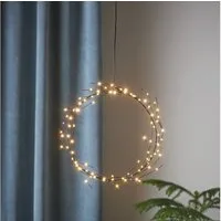 MARELIDA Dekokranz LED Kranz Draht Türkranz Wandkranz Leuchtkranz 95LED D: 24cm Innen