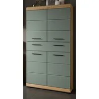 Inn.Furn Midischrank Shawn (Badschrank in Salbei und Artisan Eiche, 4-türig, 74 x 141 cm) mit viel Stauraum
