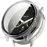 Wigento Smartwatch-Hülle Für Garmin Venu 4 45mm Kunststoff Schutz Hülle + 9H Glas Transparent, Schutzhülle aus PC + Hart Glas für Rundumschutz