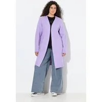 Ulla Popken Strickjacke Long-Strickjacke Rippstrick ohne Verschluss