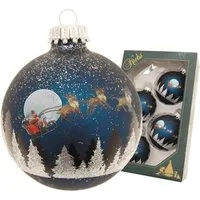 Krebs Glas Lauscha Weihnachtsbaumkugel Spirit of Christmas, 7 cm (4 St), Weihnachtsdeko, Christbaumschmuck, Christbaumkugeln aus Glas