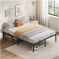 VASAGLE Bettgestell (140 x 200 cm, 35.6 cm H, geräuscharm), Metallbett, Bettrahmen, hochtragfähig, mehrfachgrößen-Option