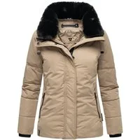 Navahoo Winterjacke Frostii XIV modische Damen Winter Steppjacke mit Kunstfellkragen