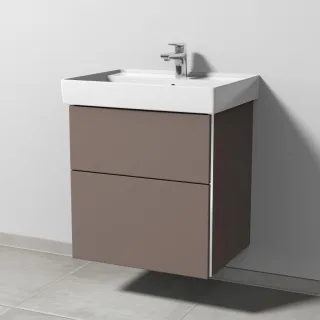 Sanipa 3way Waschtischunterbau zu Villeroy & Boch Collaro Waschtisch mit 2 Auszügen, Taupe-Matt BP8341T