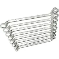 Brüder Mannesmann Werkzeuge Ringschlüssel Ringschlüsselsatz, 6-22 mm, Chrom-Vanadium, 8-teilig, M M 140-08 DIN